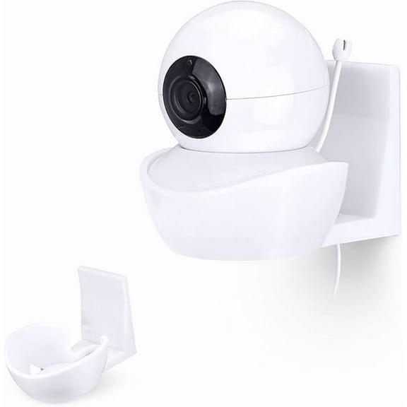 BRAINWAVZ Wall Mount for BabySense V43 Baby Monitor Camera - Adhesive Holder, Easy to Install, No Tools Needed, No Mess, No Drilling, Strong Mount, White