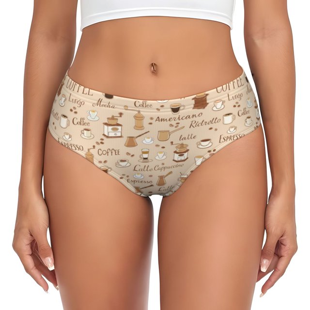 Fotbe Coffee Time Calzones Estampados para Mujer – Ropa Interior de Algodón, Cómoda, Suave y Elástica-Medium