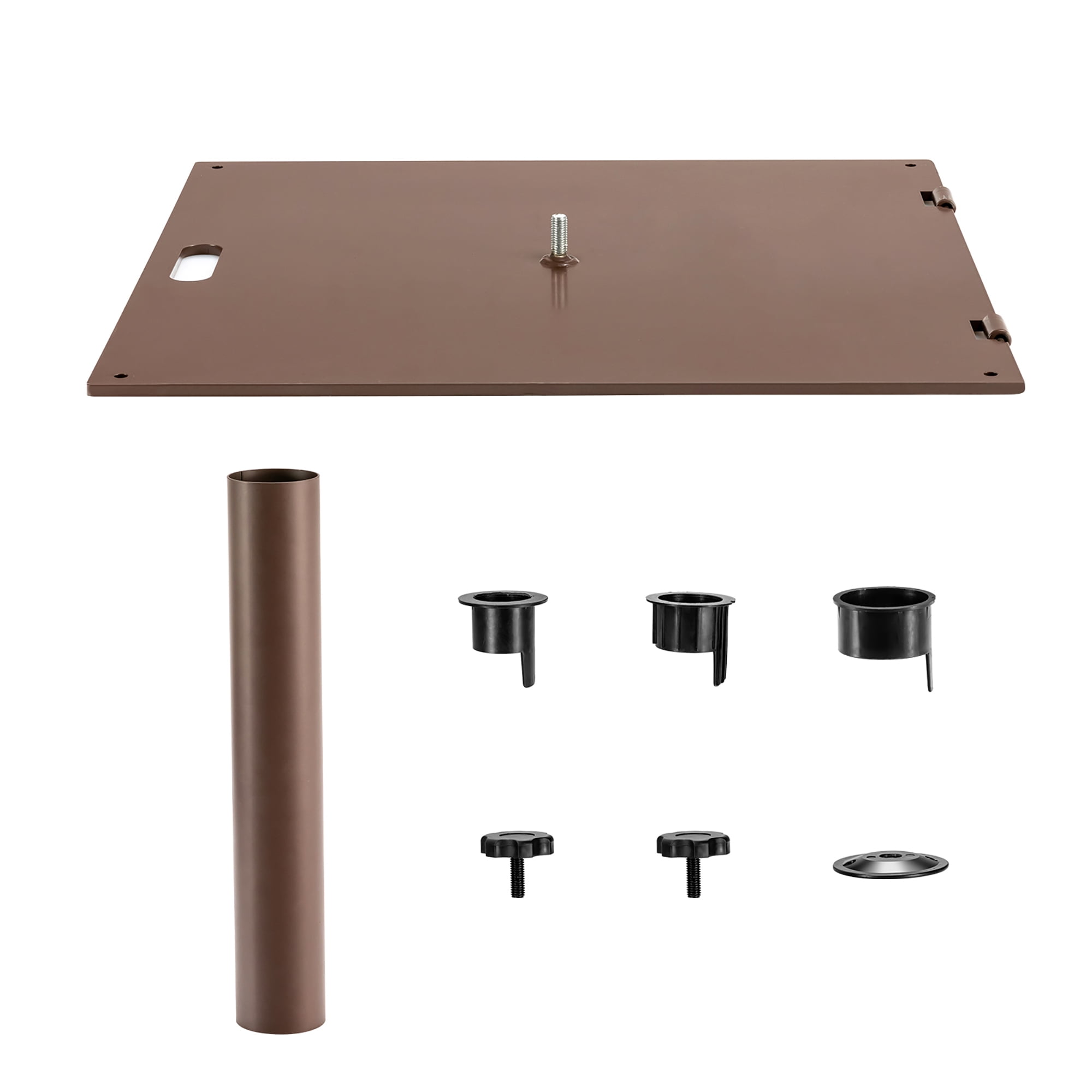 Costway 10ft Solar Lights Patio Umbrella Outdoor W/ 50 LBS Movable Umbrella Stand, Blue