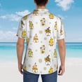 thumbnail image 4 of Vsdgher Gnome With Sunflower Print Men's Hawaiian Shirts Button Down Tropical Holiday Beach Shirts Vacation Clothes,, 4 of 7