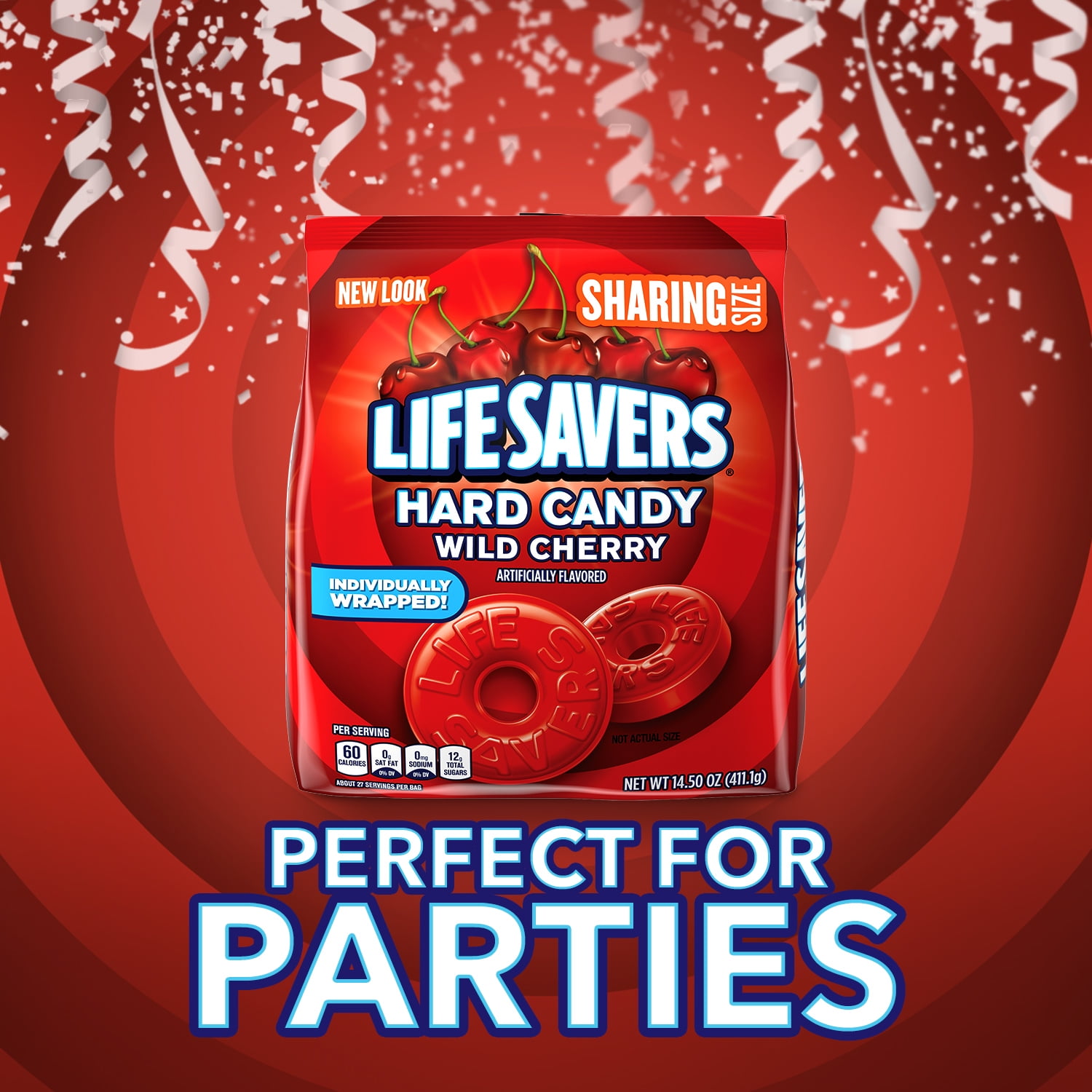 Life Savers Wild Cherry Hard Candy Individually Wrapped, Sharing Size