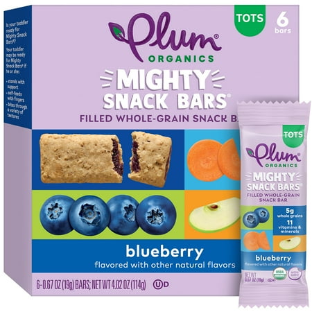 UPC: 0846675005540 | Plum Organics Mighty Snack Bars for Toddlers: Blueberry – 6 Ct Baby Food