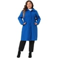thumbnail image 3 of DARING DIVA Women's Plus Size Elegant Peter Pan Collar Single Breasted Coat 3X Royal Blue, 3 of 6
