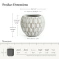 thumbnail image 3 of LuxenHome White and Beige Pattern 14.2-Inch Round Planter, 3 of 7