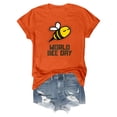 thumbnail image 3 of Graphic Tees for Women Casual Short Sleeve Graphic Print Tee for Everyday Wear Comfortable Crew Neck Top for Women’s Wardrobe Orange L, 3 of 4
