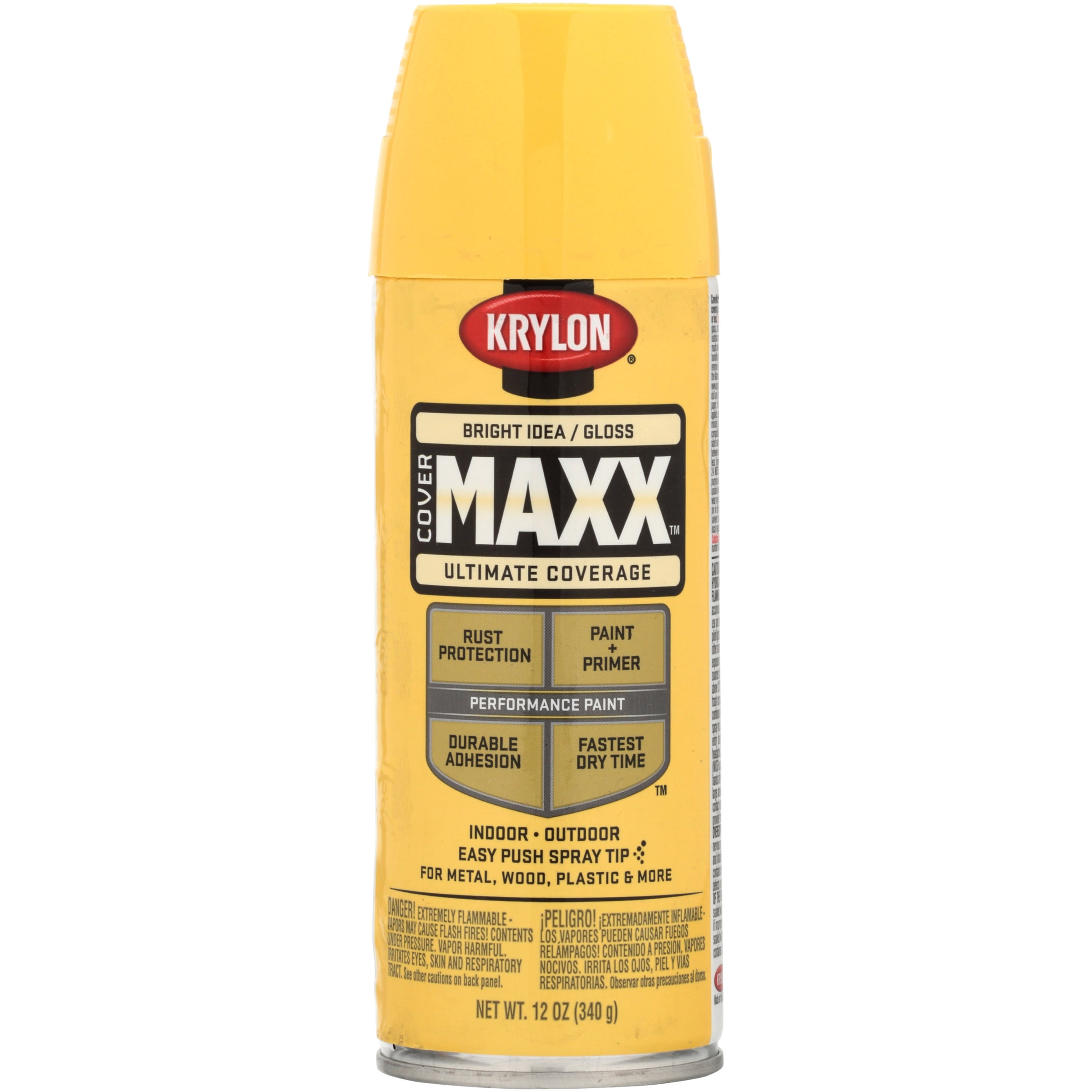 Krylon COVERMAXX Spray Paint, Gloss, Bright Idea, 12 oz.
