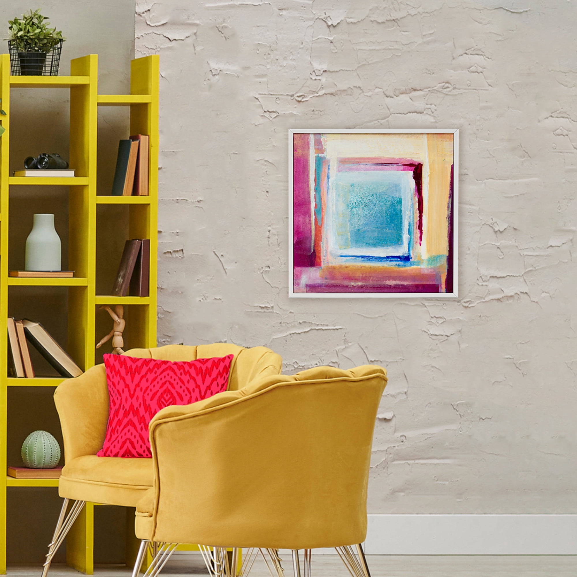 Stupell Industries Bright Colors New Day White Framed Giclee Art, design by Lanie Loreth