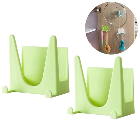 STRANDCHIC Green Pot Lid Organizer Rack 2 Pieces Kitchen Storage Holder Space Saver