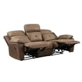 thumbnail image 5 of Emma 84 Inch Double Manual Recliner Sofa- Soft Brown Microfiber- Solid Wood, 5 of 6