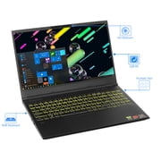 EVOO Gaming Laptop, 15.6 FHD Display, Intel Core i5-10300H Upto 4.5GHz, 8GB RAM, 256GB NVMe SSD, NVIDIA GeForce GTX 1650, HDMI, Mini DisplayPort, Card Reader, Wi-Fi, Bluetooth, Windows 10 Pro