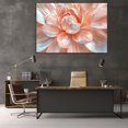 thumbnail image 5 of Mudket Peach and Silver Flower Canvas Wall Art, Framed Floral Print, Ready to Hang Wall Decor for Living Room Bedroom, Elegant Abstract Artwork - 12"L x 8"W, 5 of 10