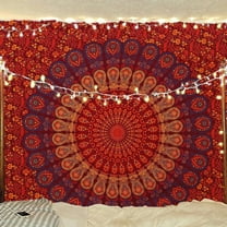 Gojian Handmade Indian hippie Bohemian Psychedelic Peacock Mandala Wall hanging College Dorm Beach Throws Table Cloth Bedding Tapestry