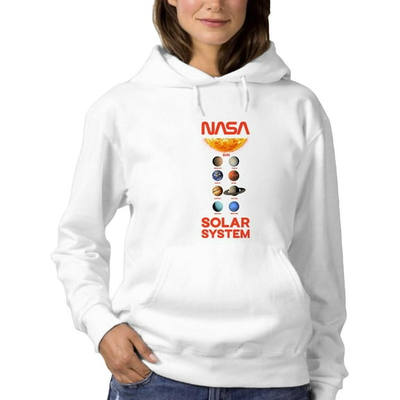 NASA Nasa Solar System W Names Hoodie Women -NASA Designs, Female Small