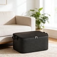 thumbnail image 1 of Bolsa de cuero encerado para acolchar, ideal para viajes y el hogar. Organizador grande y cómodo para mantas y ropa. Bolsa de equipaje duradera para el hogar, perfecta para guardar ropa de cama., 1 of 5
