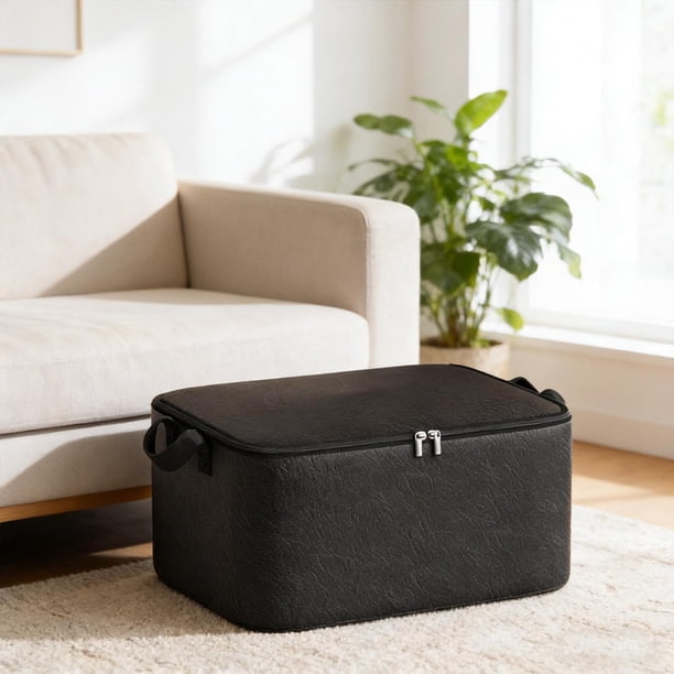 Bolsa de almacenamiento para colchas Organizador de maletas de cuero encerado • Bolsa de acolcha de viaje de gran capacidad • Estuche versátil para guardar ropa de cama Uso doméstico