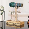 thumbnail image 4 of Jewelry Stand Solid Wood Base Rings Jewelry Stand Fixed Style Black, 4 of 5