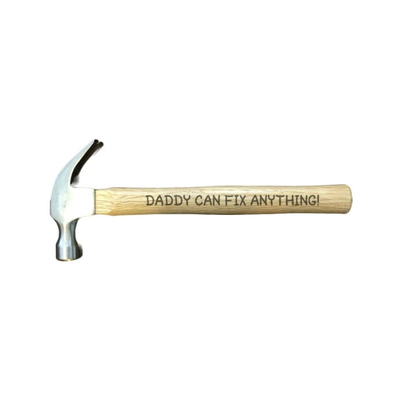 PrecisionNC Dad Gifts Daddy can fix anything Engraved Wood Handle 16 oz Claw Hammer Fathers Day Birthday Gifts