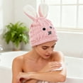thumbnail image 4 of Uuiauoio Cute Rabbit-Shaped Hair Drying Towel, Soft Absorbent Dry Hair Cap, Absorbent Microfiber Hair Towel for Curly Long Hair for Women Girls, 4 of 6
