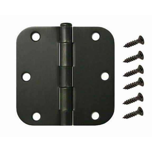 50 Pack 3.5" Oil Rubbed Bronze Interior Door Hinges 5/8" Radius Hinge Household