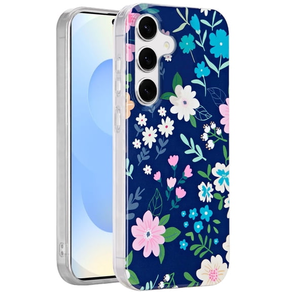 For Samsung Galaxy S25 /S24 Fashion Layer Design Slim IMD TPU Protective, Shockproof Hybrid Stylish Durable Hard PC Cover, XPM Phone Case [Galaxy Floral]