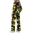 thumbnail image 3 of Xixirimido Women's 2 Piece Outfits Tracksuit Matching Lounge Set, S, Long Sleeve Half Zip Sweatshirt, Wide Leg Pants, Fall Fashion Sweatsuits, Airport Tracksuit, Pockets, Black Lemon Fruit, 3 of 7