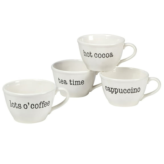 Certified International Just Words 28 oz. Jumbo Cups, Set of 4