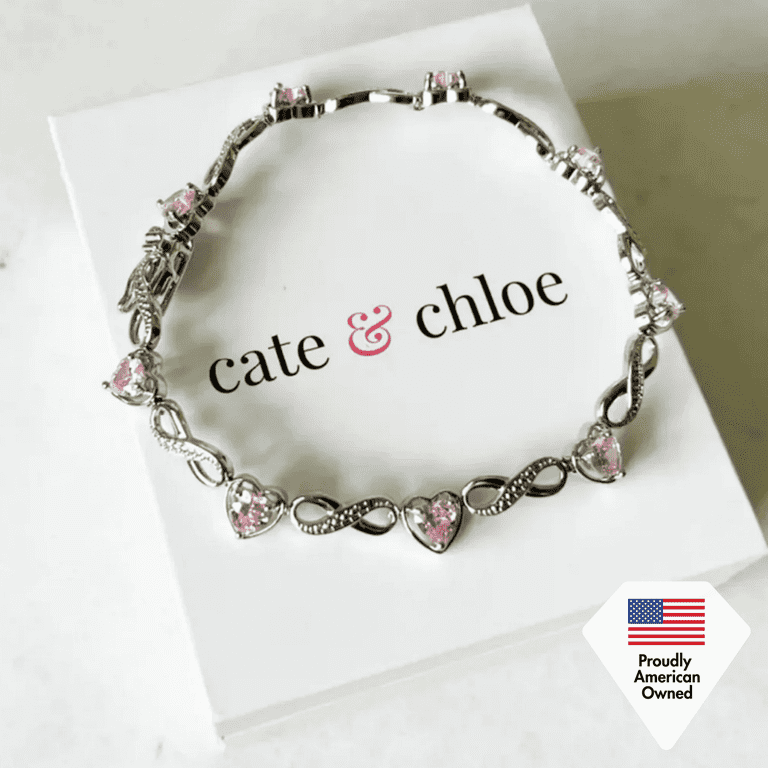 Cate & Chloe Amanda 18k White Gold Tennis Bracelet with Crystals photo 7