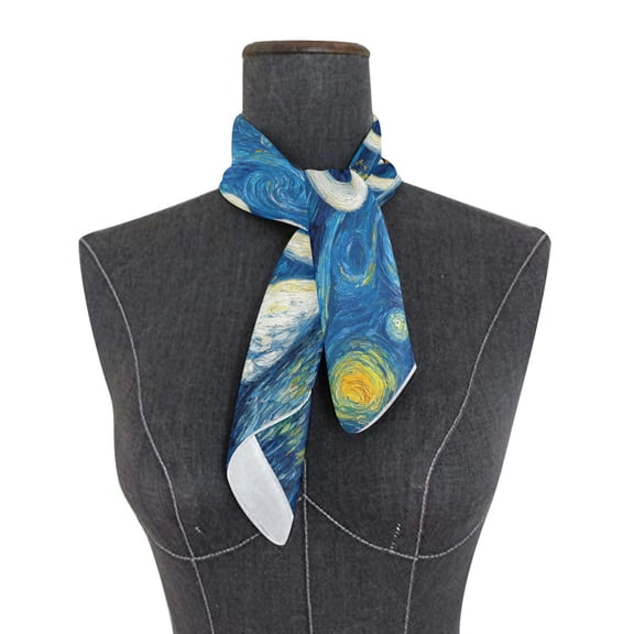 Square Scarf 24x24 Inch Dark Celestial Swans Silky Satin Sun Protection Neck Scarf for Women Multi-Purpose Head Wrap Bandana for Hair Bag Decoration