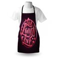 thumbnail image 3 of Live Laugh Love Apron Hearts and Bokeh Background with Positive Drive Boosting Quote, Unisex Kitchen Bib Apron with Adjustable Neck for Cooking Baking Gardening, Salmon Dark Purple Red, by Ambesonne, 3 of 3