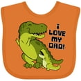 thumbnail image 3 of Inktastic I Love My Dad with Baby and Daddy Tyranasaurus Rex Boys or Girls Baby Bib, 3 of 4