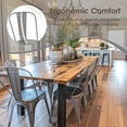 thumbnail image 5 of Industrial Metal Chairs Set of 2, Dining Side Chairs with Back for Kitchen, Cafe, Restaurant, Vintage Stackable Indoor Outdoor Use with High Backrest and Wood Seat, 5 of 13