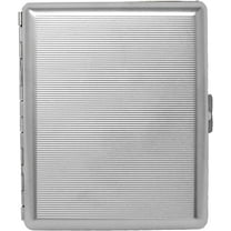 Silver Classic (Full Pack 100s) Metal-Plated Cigarette Case & Stash Box