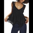 thumbnail image 1 of Camisola Sexy de Verano para Mujer, Top de Encaje con Volantes en , Tops Tipo Babydoll, Tops Cortos Y2K para Salir, Ropa de Calle para Fiestas Negro XL, 1 of 6