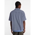 thumbnail image 3 of No Boundaries Plaid Shirt with Short Sleeves, Men's XS-5XB, 3 of 5