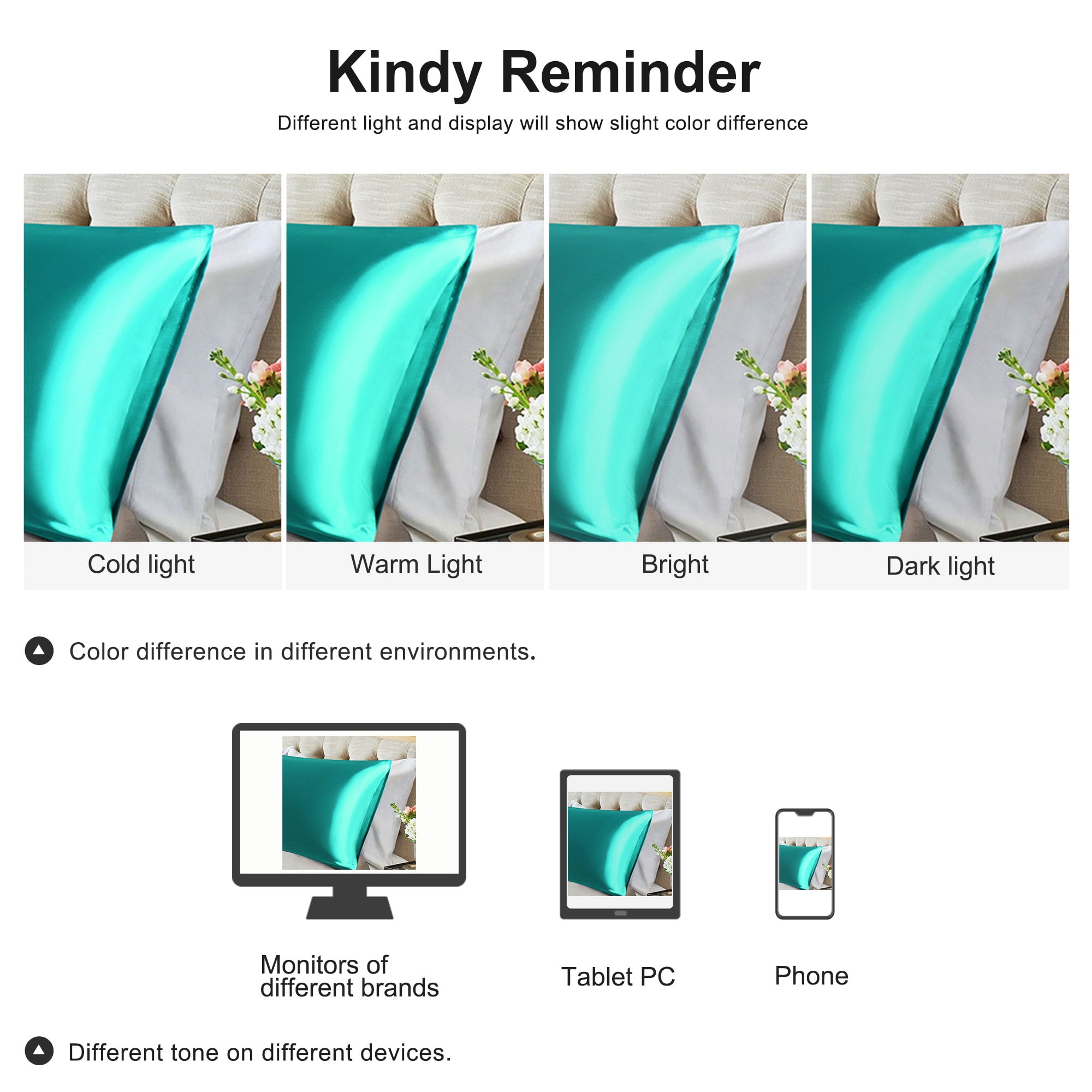 Unique Bargains Smooth Satin Body Pillow Cover Case, 20" x 54" Teal