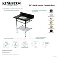 thumbnail image 4 of Kingston Brass KVPK30KBB8 Templeton 30-Inch Black Granite Console Sink with Brass Legs and Shelf (8-Inch, 3-Hole) in Black Granite/Brushed Nickel, 4 of 6