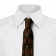 thumbnail image 2 of Abstract Necktie, Curving Strikes Dashes, Dress Tie, 3.7", Grey Redbrown, by Ambesonne, 2 of 3