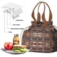 thumbnail image 4 of Boho Bohemia Geometric Line Art Drawstring Lunch Bag Women - Drawstring Lunch Bag Insulated for Work Office - Stain-Resistant Large Lunchbags for Women with Multi-Pockets, 4 of 6