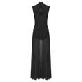 thumbnail image 4 of renvena Costumes de Danse Lyrique pour Femmes Robe Maxi Sans Manches Col Roulé Dos Nu en Tulle Noir m, 4 of 5