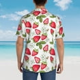 thumbnail image 6 of Xecao Strawberry1 print Hawaiian shirt - a stylish short-sleeve button-down for men, perfect for casual beach and tropical outings., 6 of 9