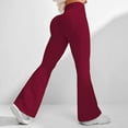 thumbnail image 2 of Ribbed Leggings for Women High Waisted Tummy Control Flared Leggings Stretch Soft Yoga Pants Lifting Workout Pants, 2 of 4