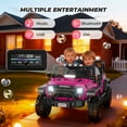 thumbnail image 6 of Farmdex 2 Seater 24V Ride on Toys with Remote Control, Powerful 400W Electric Ride On Truck Car for Big Kids w/20 Inch Wide Seat, Colorful LED Lights, Rich Multimedia Music, Pink, 6 of 9