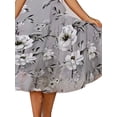 thumbnail image 4 of VSNOW Women Casual Floral Print Short Sleeve Swing Dress Party Beach Sundress, 4 of 5