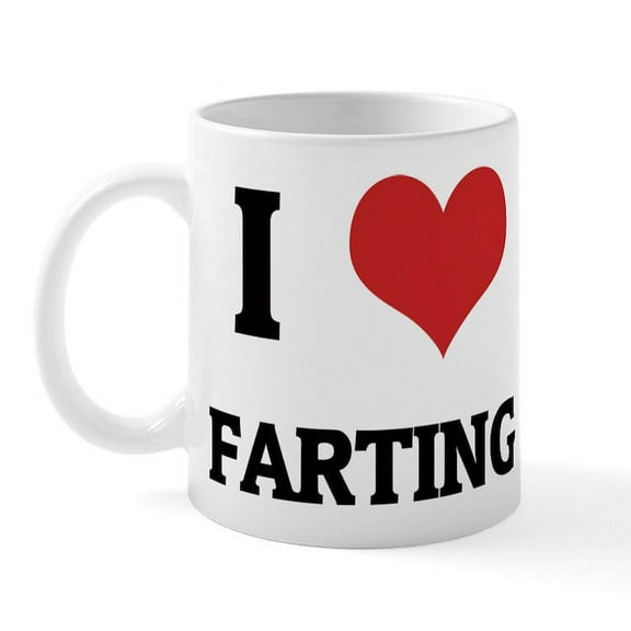 CafePress - I Love Farting Mug - 11 oz Ceramic Mug - Novelty Coffee Tea Cup