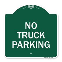 SignMission A-DES-GW-1818-23661 18 x 18 in. Designer Series Sign - No Parking Sign No Truck Parking, Green & White