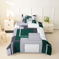 thumbnail image 2 of Homewish Minimalist Modern Block Twin Duvet Cover,Classic Abstract Geometric Twin Bedding,Green,Black Reversible,2-Piece,1 Duvet Cover and 1 Pillowcase, 2 of 6