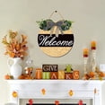 thumbnail image 3 of Eveokoki 11" Welcome Round Sign for Front Door Porch Farmhouse Wreaths Hanging Wooden Sign Wall Decor for Home Christmas Decoration Housewarming Gift, 3 of 5