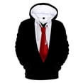 thumbnail image 2 of Sudadera con capucha y pajarita de esmoquin a la moda para hombre, sudaderas holgadas con estampado 3D, sudaderas divertidas con capucha de traje falso, sudaderas casuales de talla grande, 2 of 4