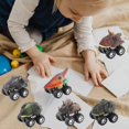 thumbnail image 2 of 6 piezas dinosaurios tiran hacia atrás coche de juguete, camión creativo, vehículos modelo de dinosaurio, juguete de dinosaurio para regalos Zulema Tire hacia atrás de los juguetes, 2 of 7