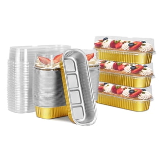 Disposable 1.5 Lb Aluminum Foil Loaf Pan With Clear Dome Lid - 8" X 4.5" - Pactogo Brand